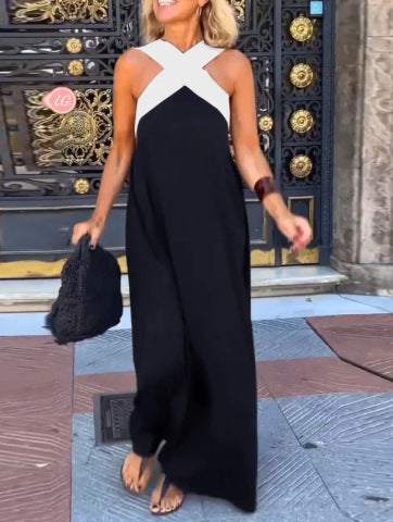 Elowen | Cross-Neck Flowing Maxi Dress