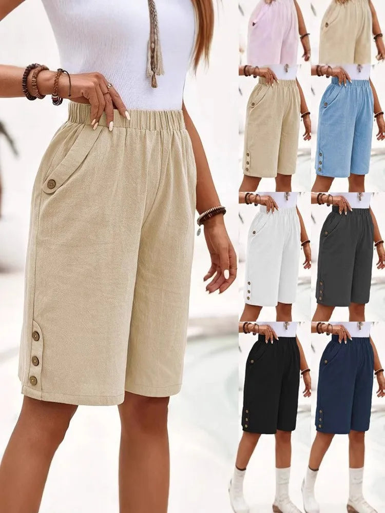 Mira | Button-Detail Relaxed Shorts