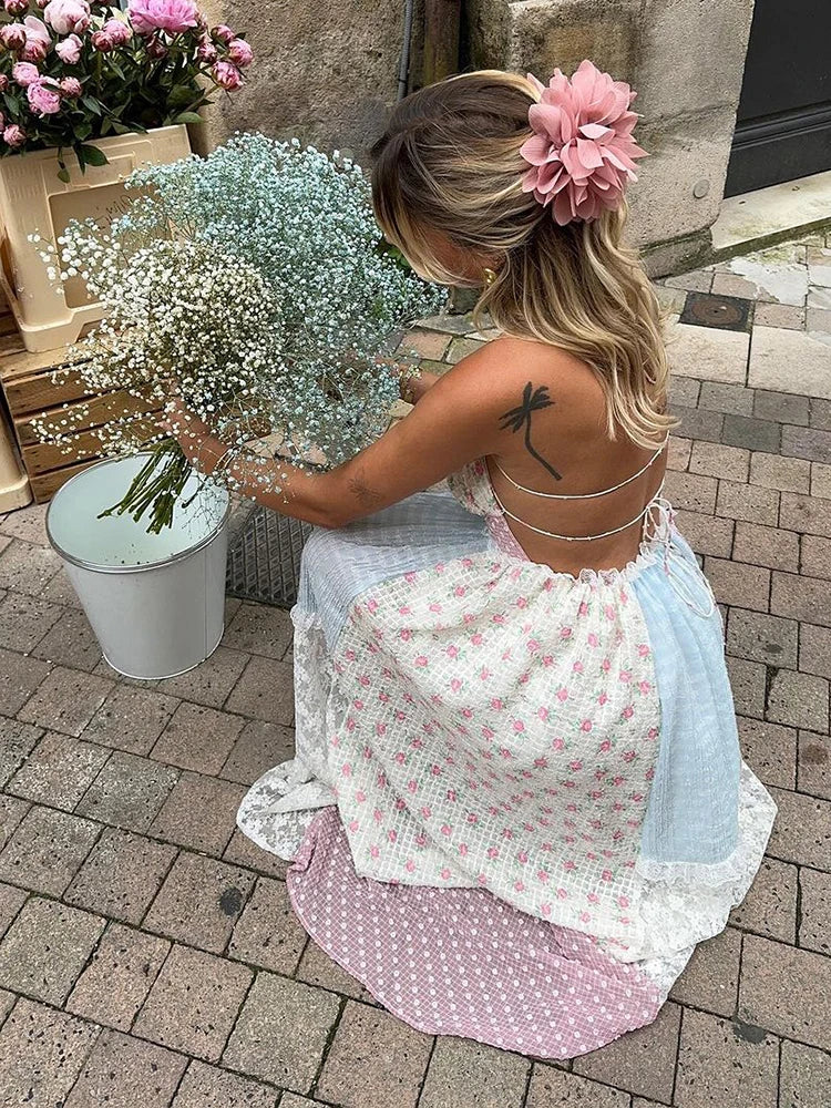 Celeste | Romantic Patchwork Maxi Dress