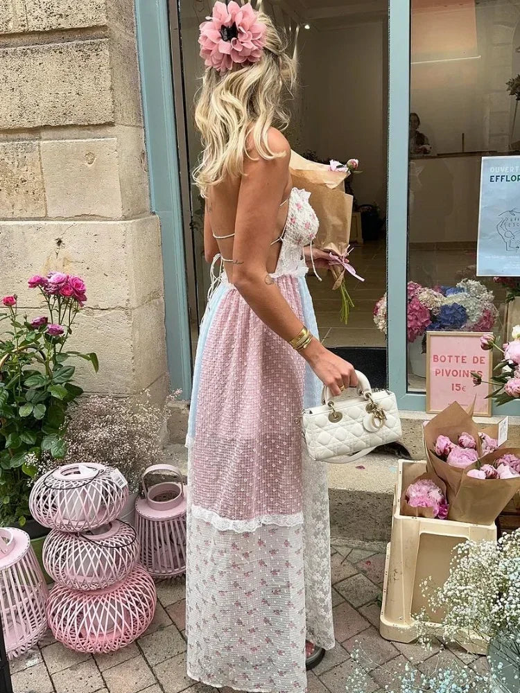 Celeste | Romantic Patchwork Maxi Dress