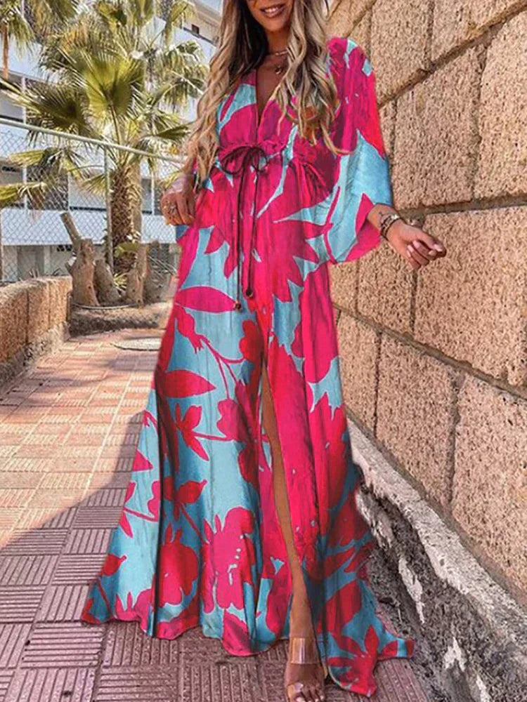 Alora | Heart Print Maxi Dress