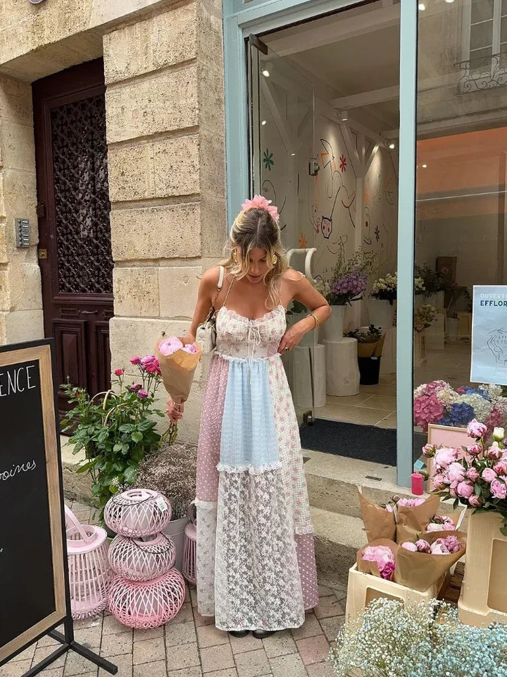 Celeste | Romantic Patchwork Maxi Dress