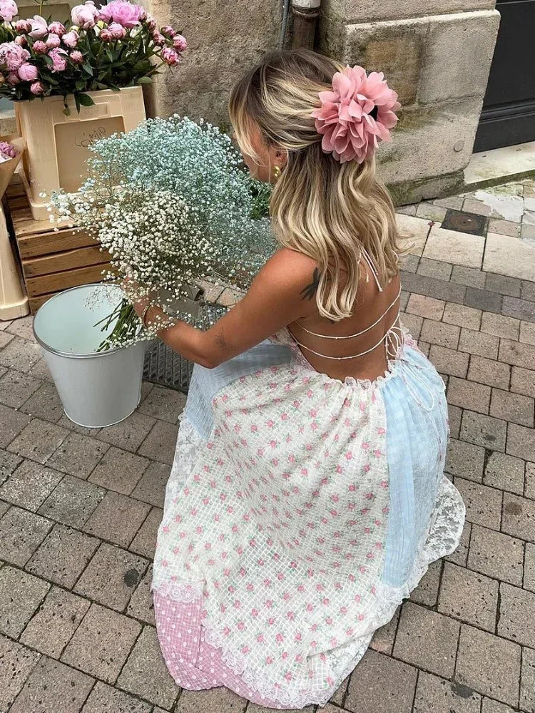 Celeste | Romantic Patchwork Maxi Dress