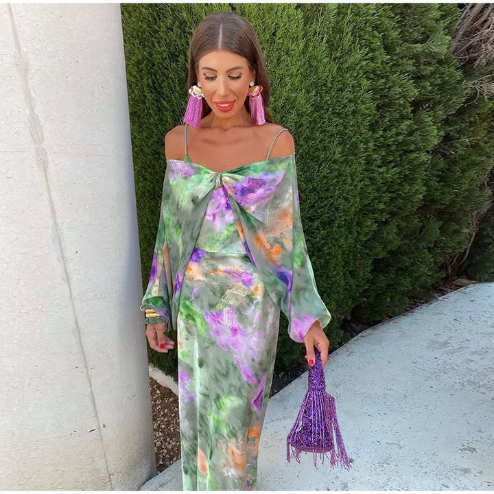 Liora | Elegant Tie-Dye Slip Dress