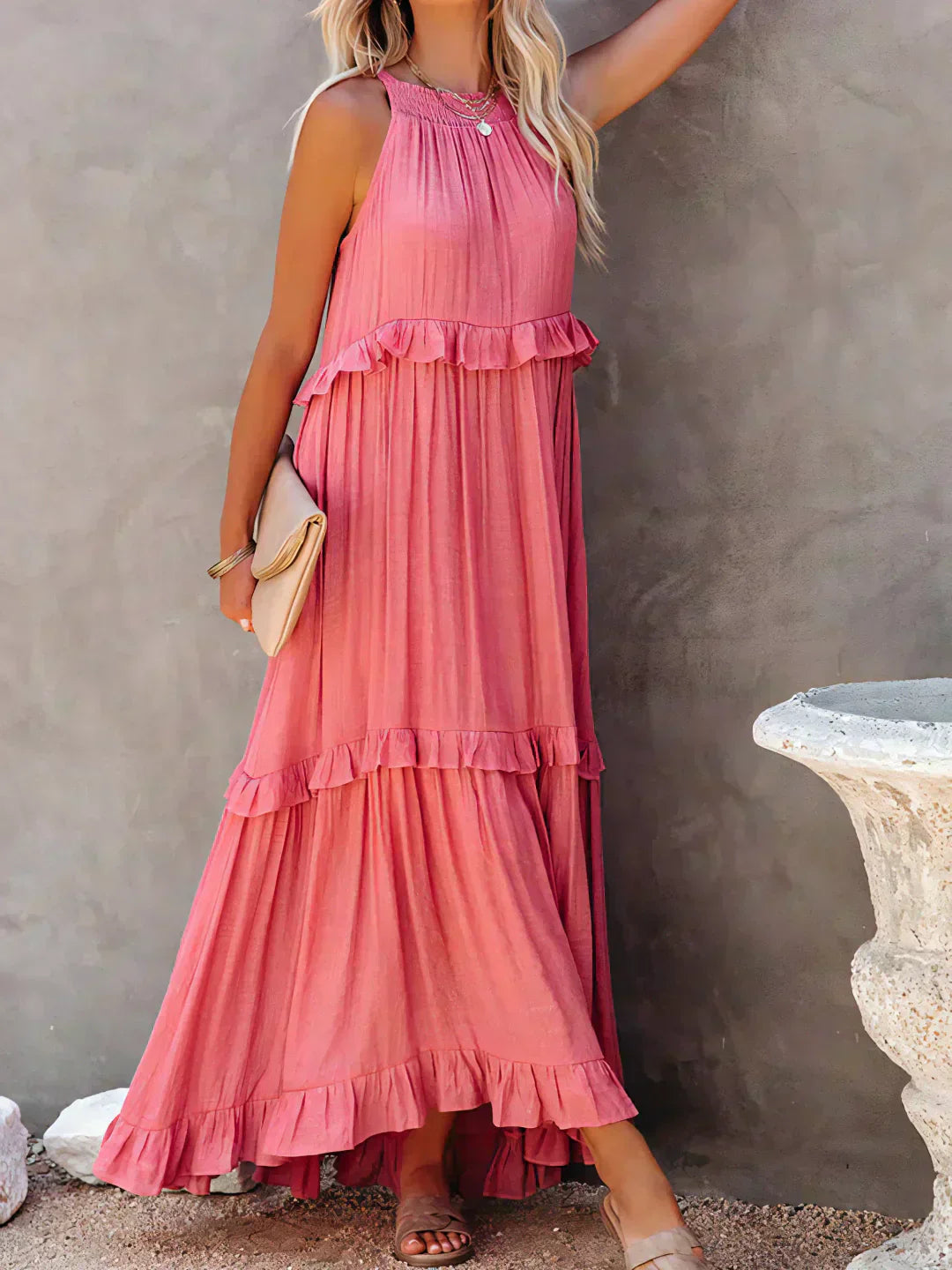 Zerina | Flowing Ruffle Maxi Dress
