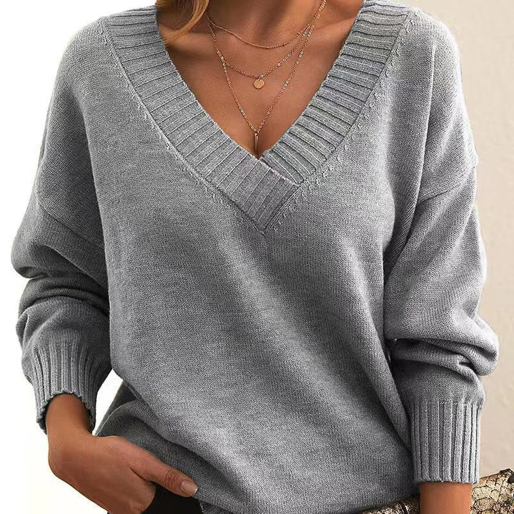 Aileen | Elegant V-Neck Knit Sweater