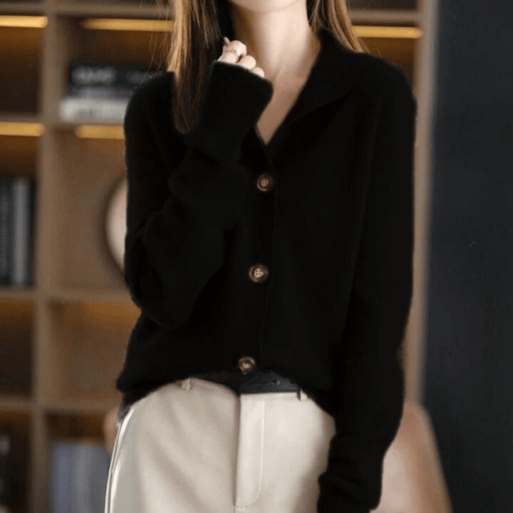 Isalie | Soft Button-Collar Sweater