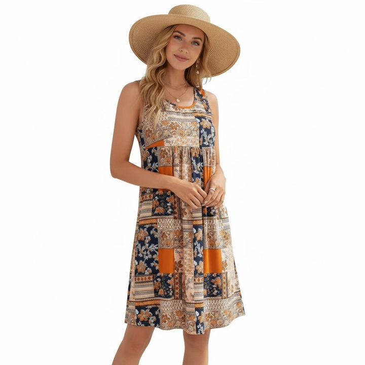 Lunara | Boho Patchwork Summer Dress