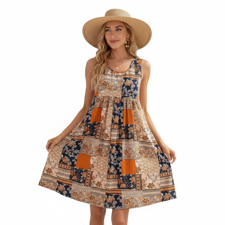 Lunara | Boho Patchwork Summer Dress