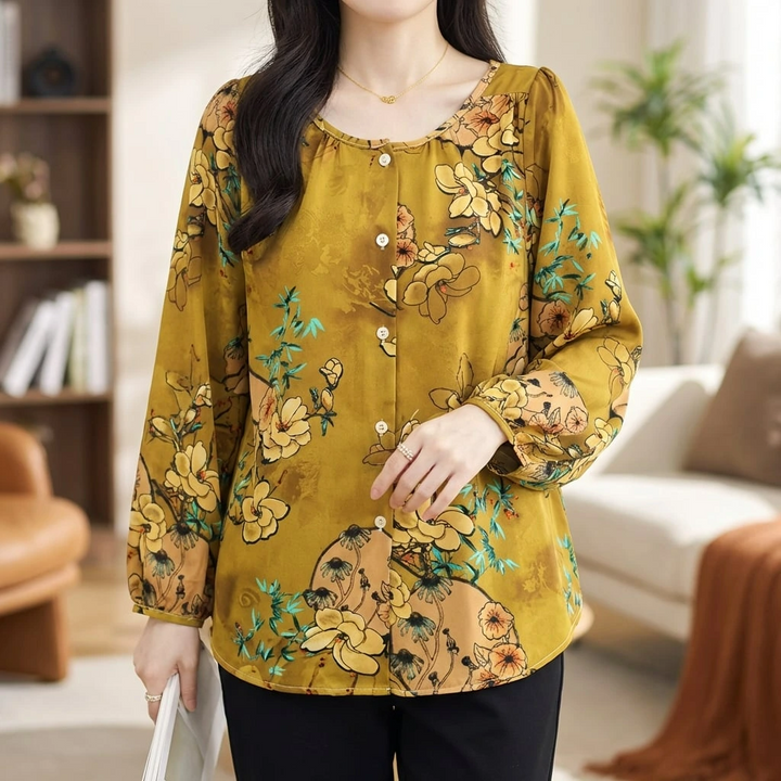 Alara | Floral Button Blouse, Effortless Glow