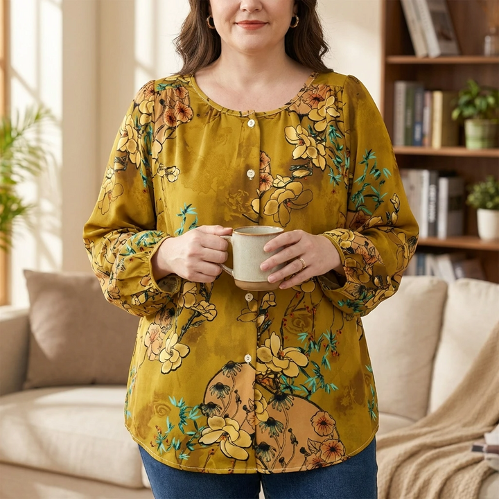 Alara | Floral Button Blouse, Effortless Glow