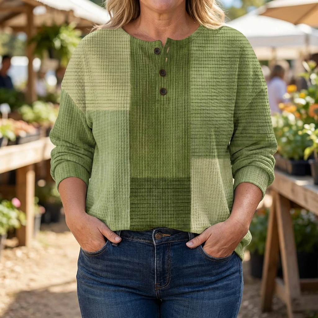 Sienna | Relaxed Henley Top, Everyday Comfort