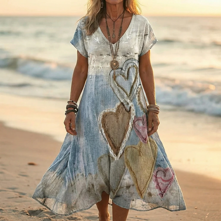 Amoura | Artistic Midi Dress, Beachside Ease