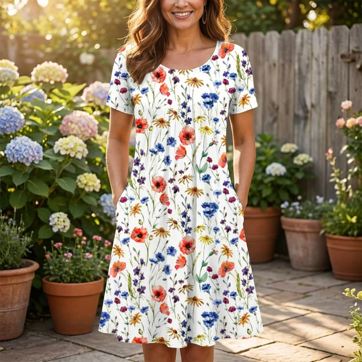 Amaya | Floral Midi Summer Dress