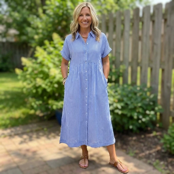 Calista | Relaxed Button-Front Midi Dress