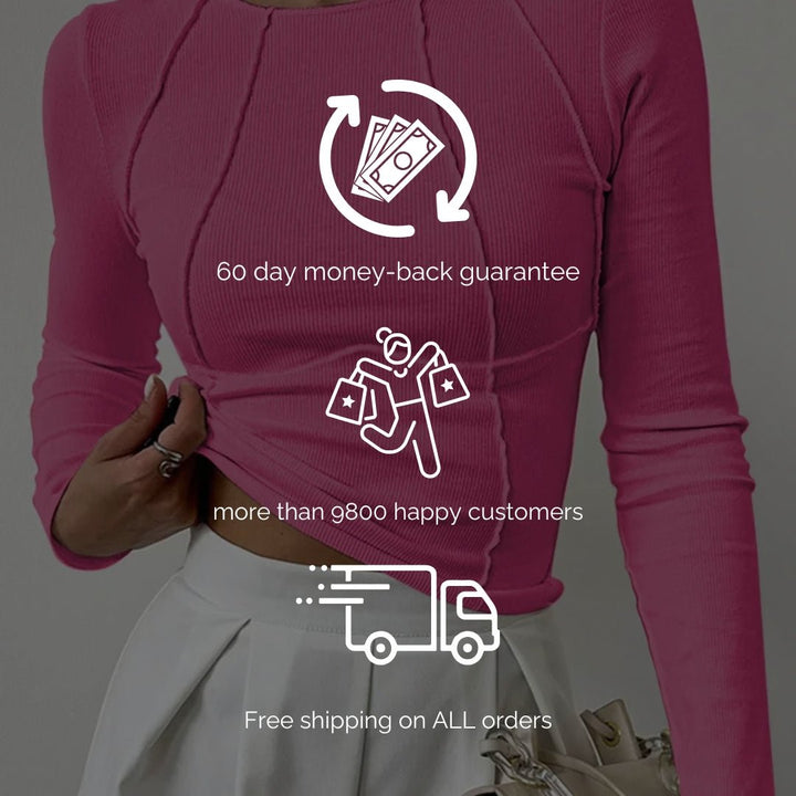 Bronte | Elegant Ribbed Top with Seam Accents