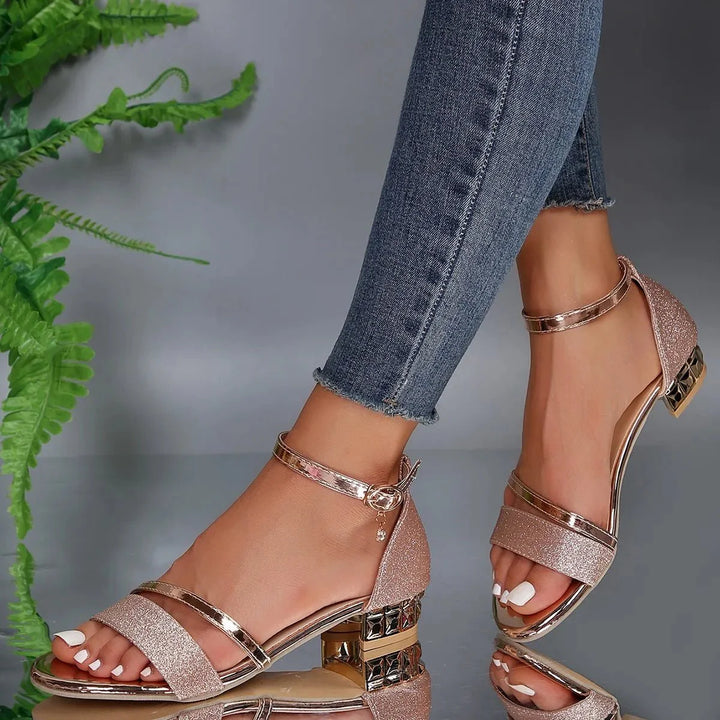 Celestine | Glitter Block-Heel Sandals