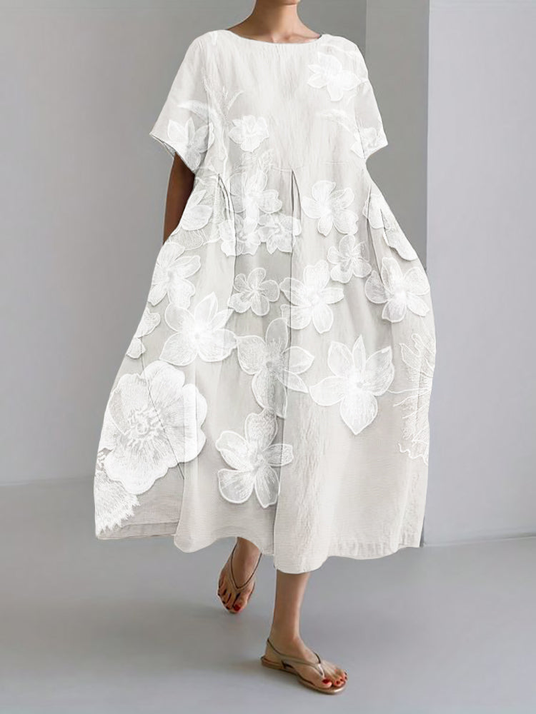 Alma | Relaxed Embroidered Floral Dress