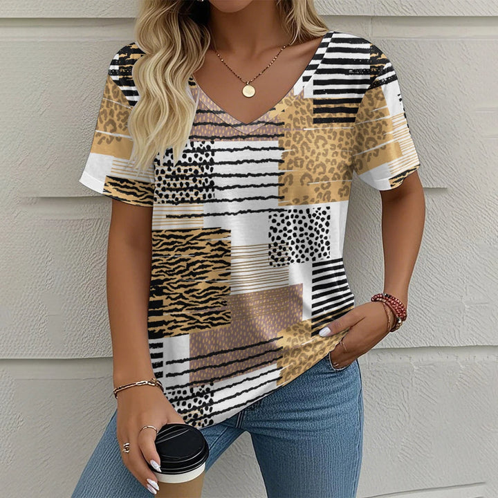 Aubrey | Casual V-Neck Patterned Women’s Top