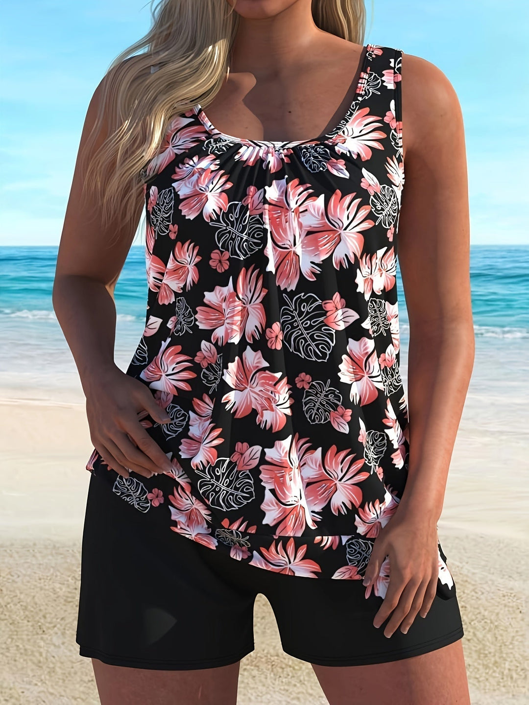 Maribel | Floral Tankini Swim Set