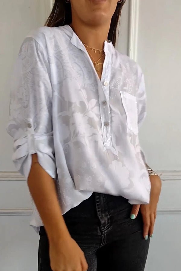 Selene | Patterned Button-Up Women’s Blouse