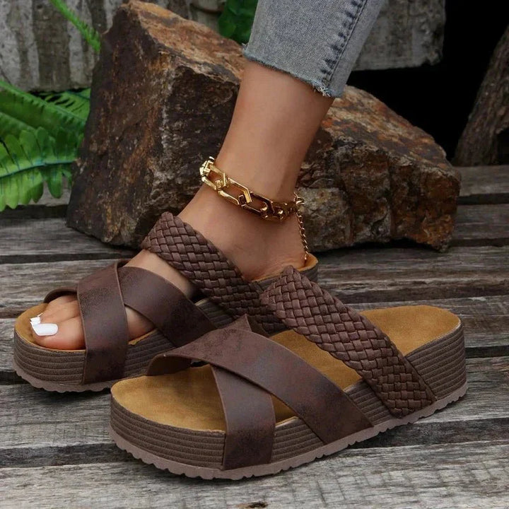 Maribelle | Woven Strap Slide Sandals