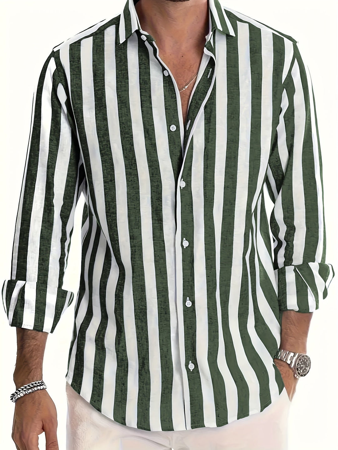 Lucas | Striped Long Sleeve Men’s Shirt