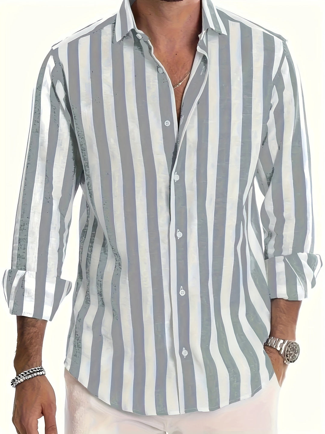 Lucas | Striped Long Sleeve Men’s Shirt
