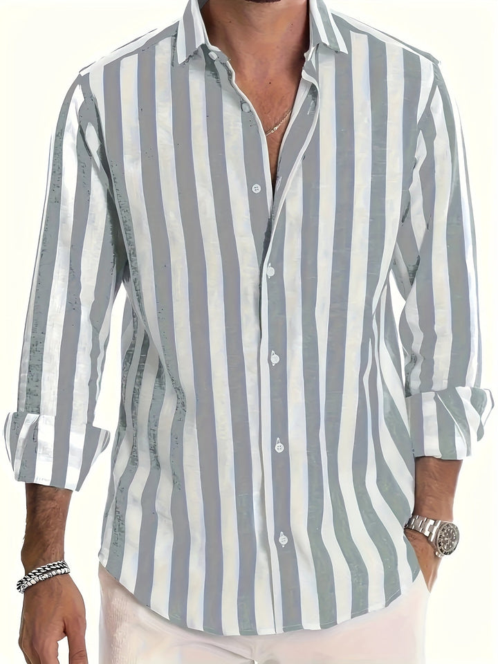 Lucas | Striped Long Sleeve Men’s Shirt