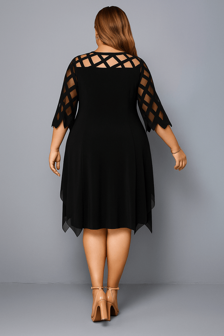 Hazel | Elegant Lace Sleeve Tummy Covering Dress