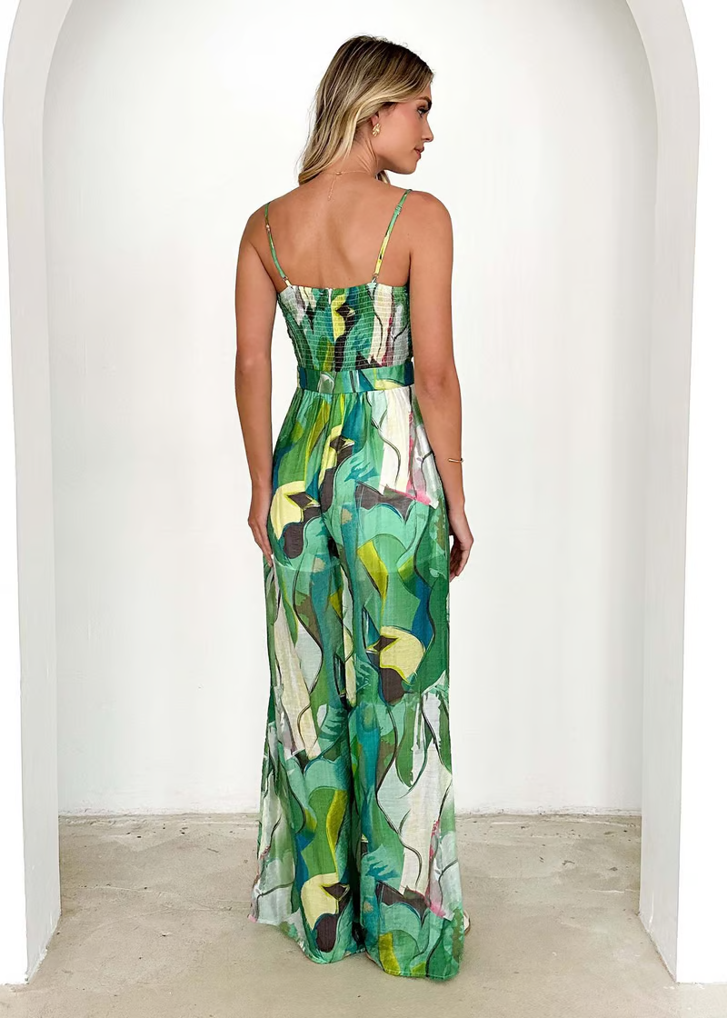 Zayla | Tropical Tie-Front Maxi Dress