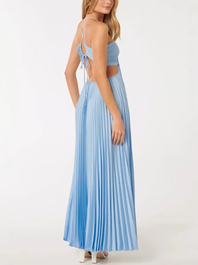 Selene | Pleated Cut-Out Maxi Dress
