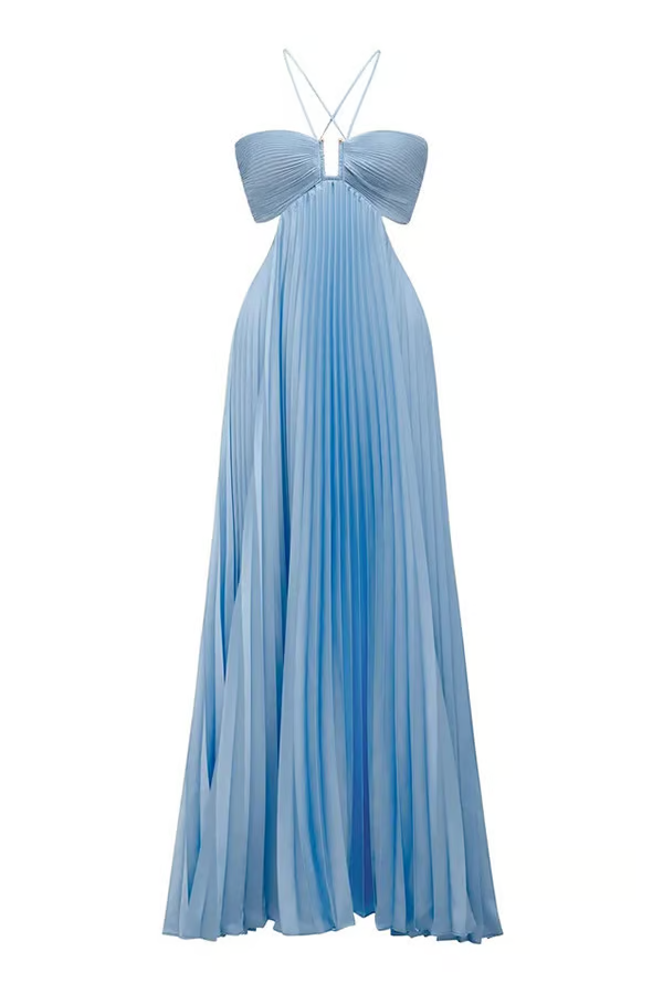 Selene | Pleated Cut-Out Maxi Dress