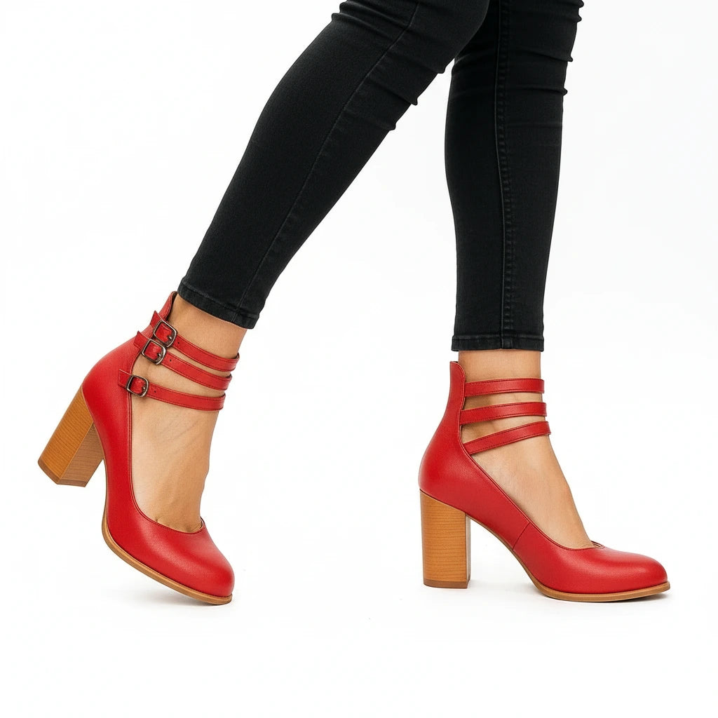 Averia | Women’s Strappy Block Heel Pumps