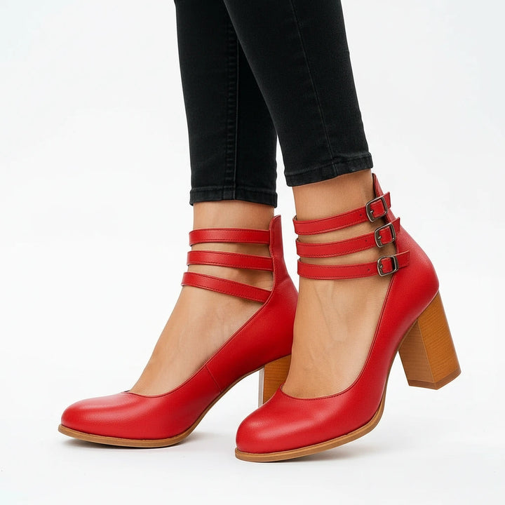 Averia | Women’s Strappy Block Heel Pumps