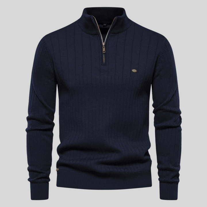 Maddox | Ribbed Zip-Neck Men’s Sweater