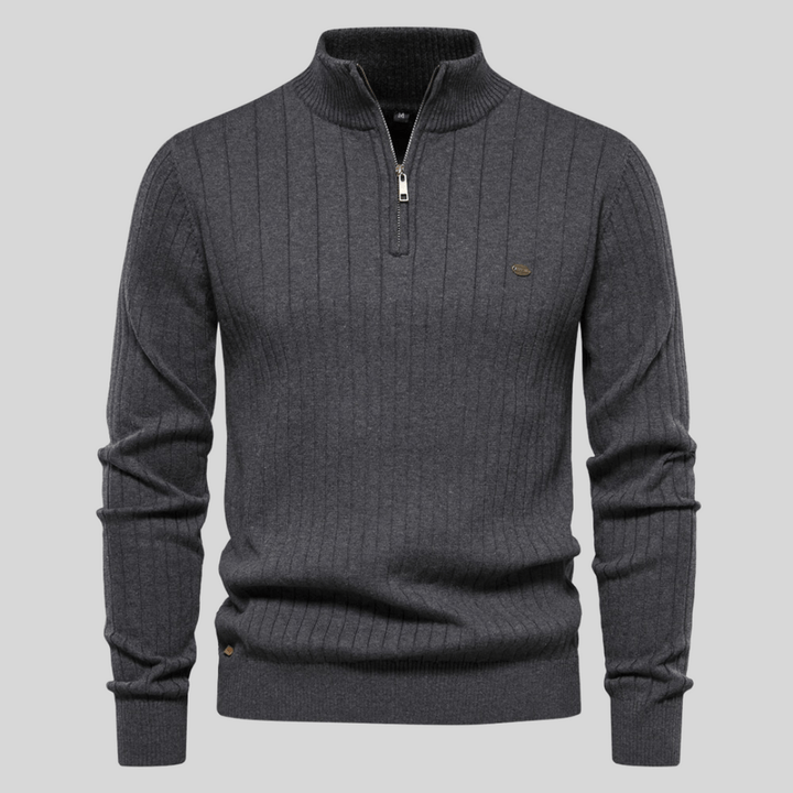 Maddox | Ribbed Zip-Neck Men’s Sweater