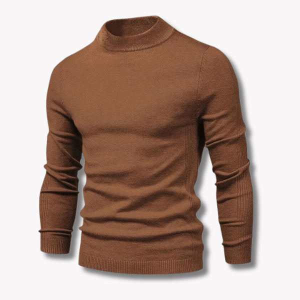 Tom | Fitted Ribbed  Mock-Neck Sweater