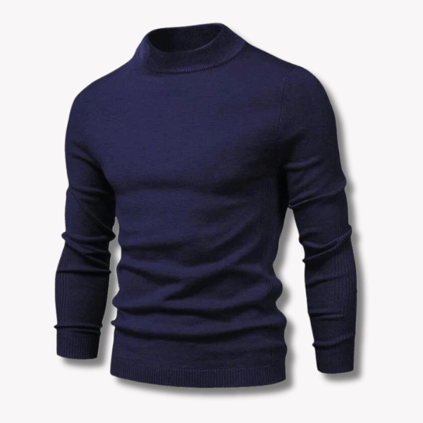 Tom | Fitted Ribbed  Mock-Neck Sweater