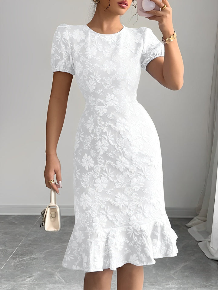 Elowen | Floral Texture Midi Dress