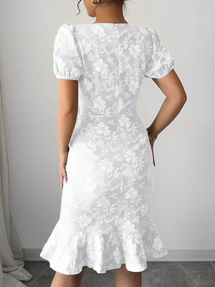 Elowen | Floral Texture Midi Dress