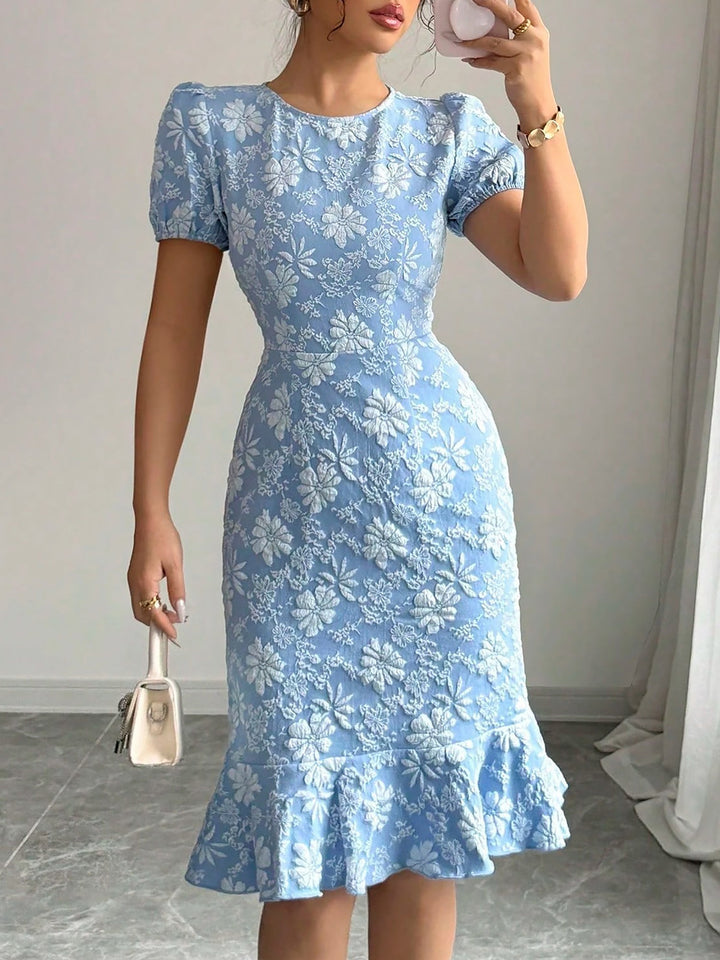 Elowen | Floral Texture Midi Dress