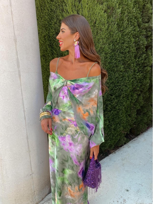 Liora | Elegant Tie-Dye Slip Dress