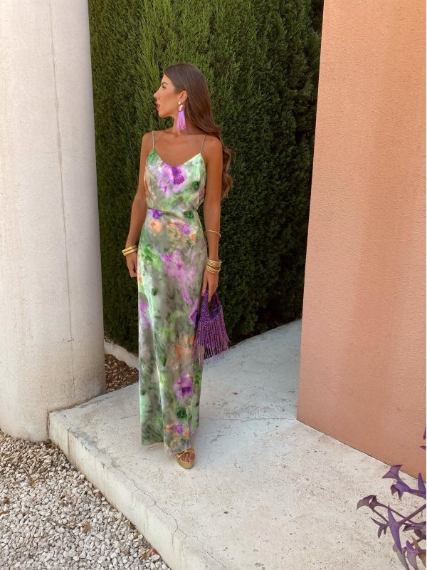 Liora | Elegant Tie-Dye Slip Dress